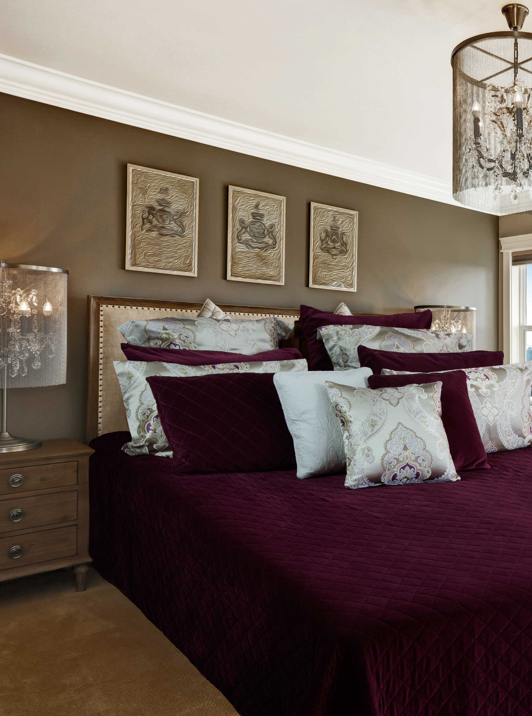 Velvet Burgundy Coverlet